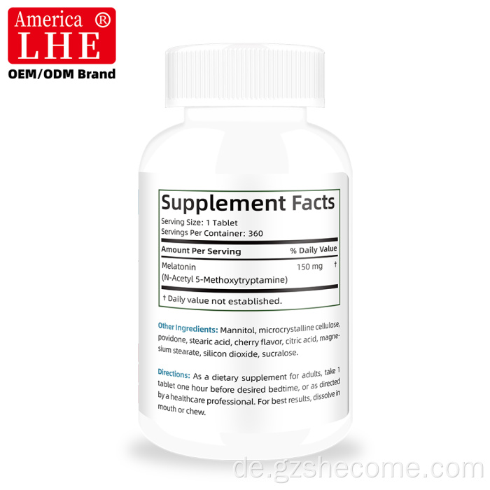 Shecome Melatonin-Tabletten zur Schlafunterstützung Kirsche
